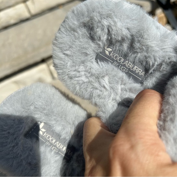 Koolarubba by UGG furry fluffy double strap slide on Sz 12 - Picture 5 of 9